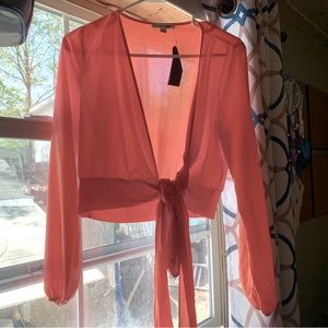 Long sleeve wrap top